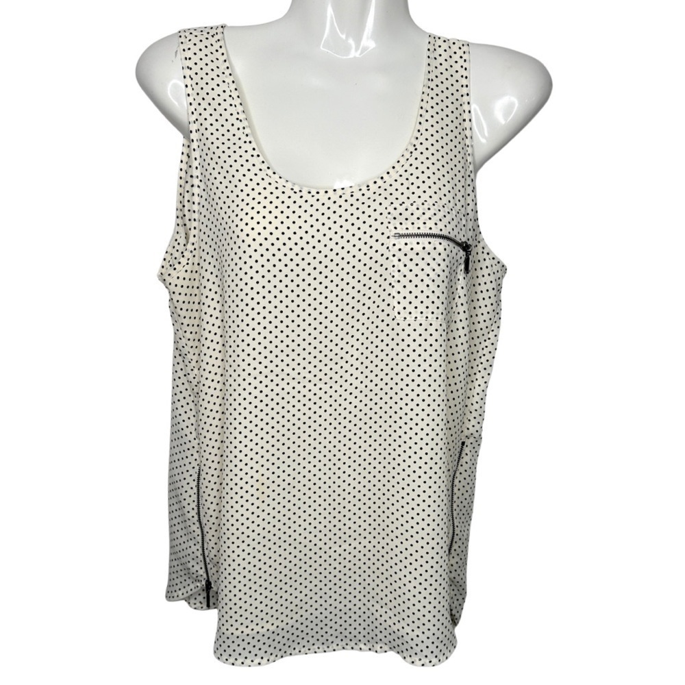 Maurice’s | Polka Dot Sleeveless Zippered Blouse Medium